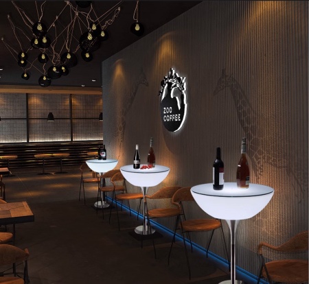 Стол светящийся круглый на металическом основании 60х60х56 Стол светящийся круглый на металическом основании 60х60х56