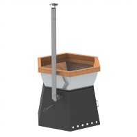 Банный чан 6 граней на подставке с ветрозащитой Банный чан 6 граней на подставке с ветрозащитой